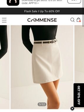 Commense Cream Mini A-Line Skirt and Skort Size Medium
